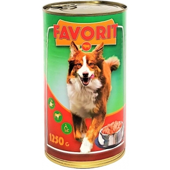 Puszka dla psa z wołowiną FAVORIT 1250g